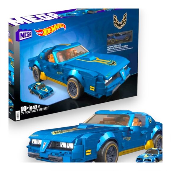 Mattel Other - MEGA Hot Wheels 77 Pontiac Firebird Collectible Set & Diecast Car 843 Pieces NEW